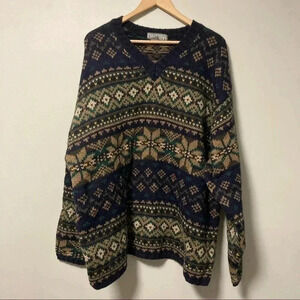 Fogcutter snowflakes 100% wool  sweater